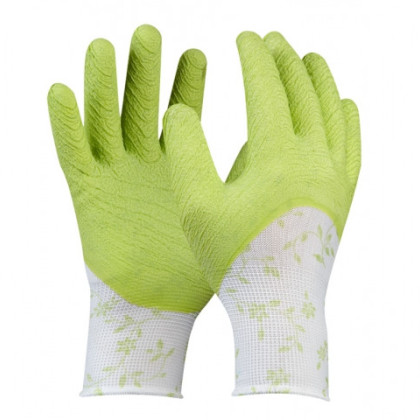 Pracovní rukavice dámské - zelené - velikost 8 - Flower - 1 ks